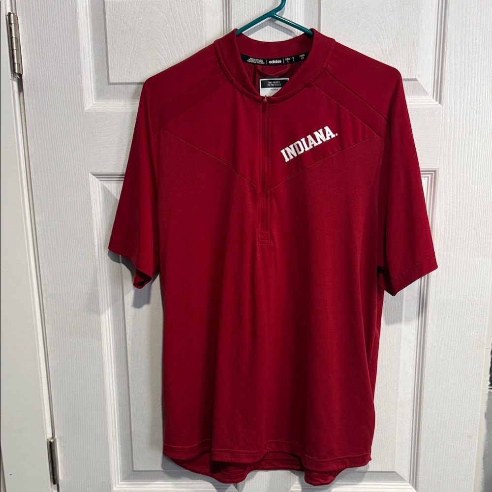 adidas Indiana Hoosiers IU Men's Warmup Pullover Quarter Zip
